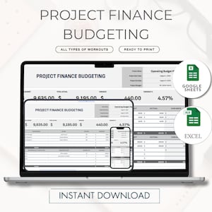 Project Finance Budgeting Template, Google Sheets Project Cost Tracker, Expense & Income Spreadsheet, Project Management Budget Tool