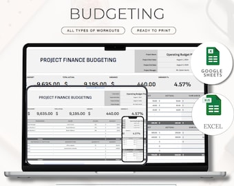 Project Finance Budgeting Template, Google Sheets Project Cost Tracker, Expense & Income Spreadsheet, Project Management Budget Tool