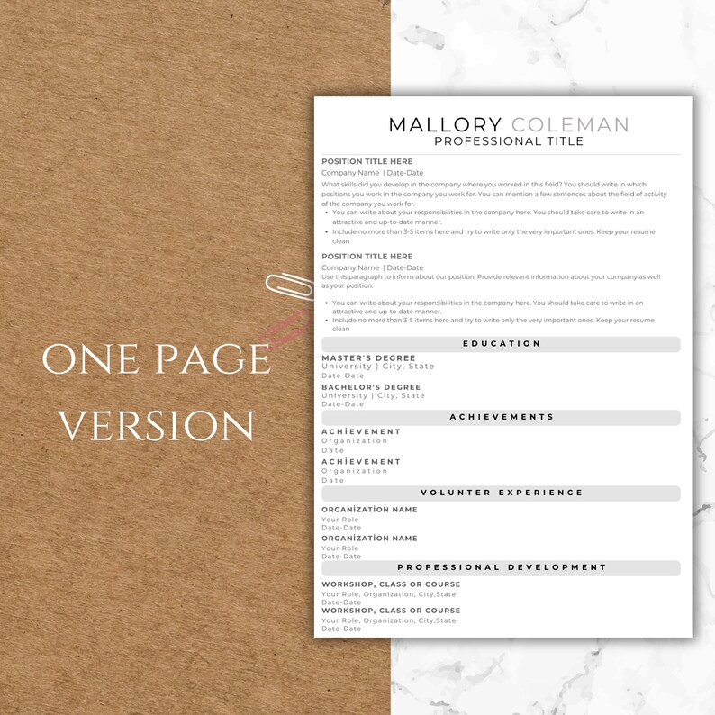 ATS Friendly Resume Canva Template, ATS Resume, ATS Cv Resume Template