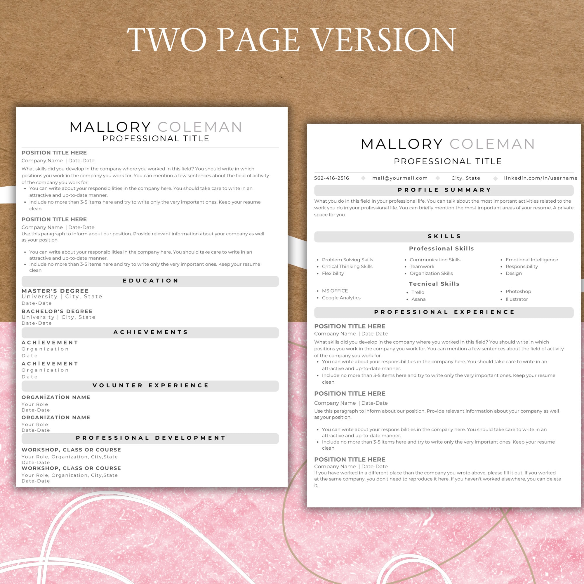 ATS Friendly Resume Canva Template, ATS Resume, ATS Cv Resume Template