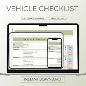 Vehicle Inspection Report, Printable, Google Sheets Editable, Car Rental Checklist, Equipment Inspection Sheet, Used Vehicle Condition Form