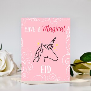 Cartão Eid Infantil - Unicórnio
