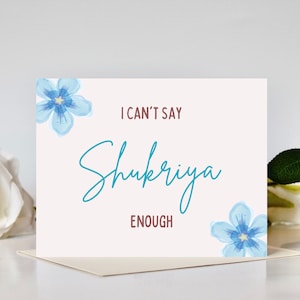 Dankeskarte - I Can't Say Shukriya Enough
