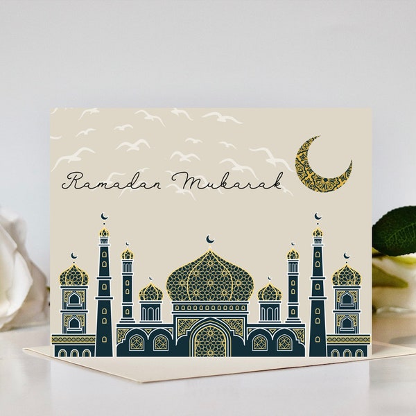 Ramadan Mubarak Card - Blue Mosque