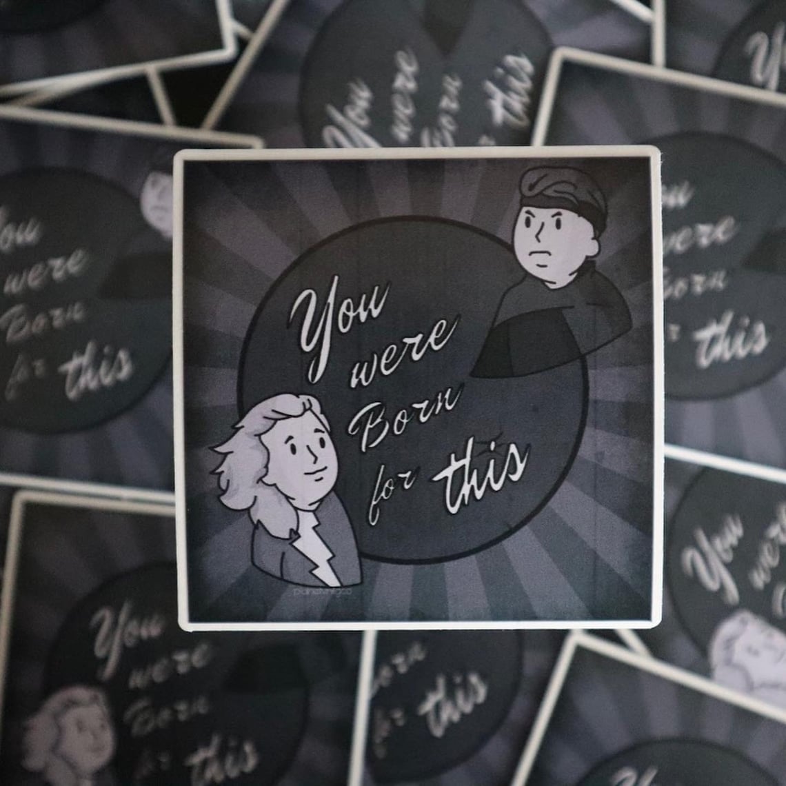 Billy and Tommy Wandavision Sticker black and white Etsy