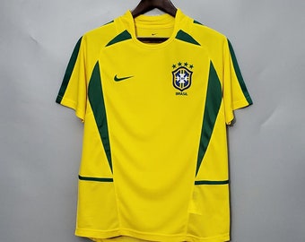 Brazil Retro 2002 Jersey,  World Cup Soccer Jersey, Brazil Football Vintage Jersey, Rivaldo, Ronaldo, Ronaldinho Jersey Brazil World Cup