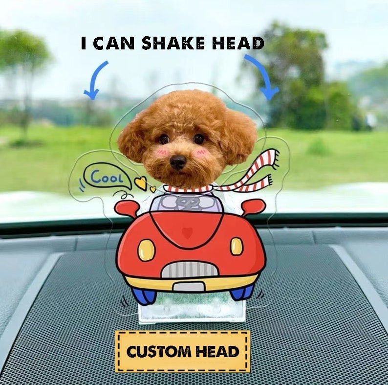 Kreative Autodekoration Nette gelbe Hund Bulldogge Kopfschütteln  Accessoires Ornamente (Stil 2)