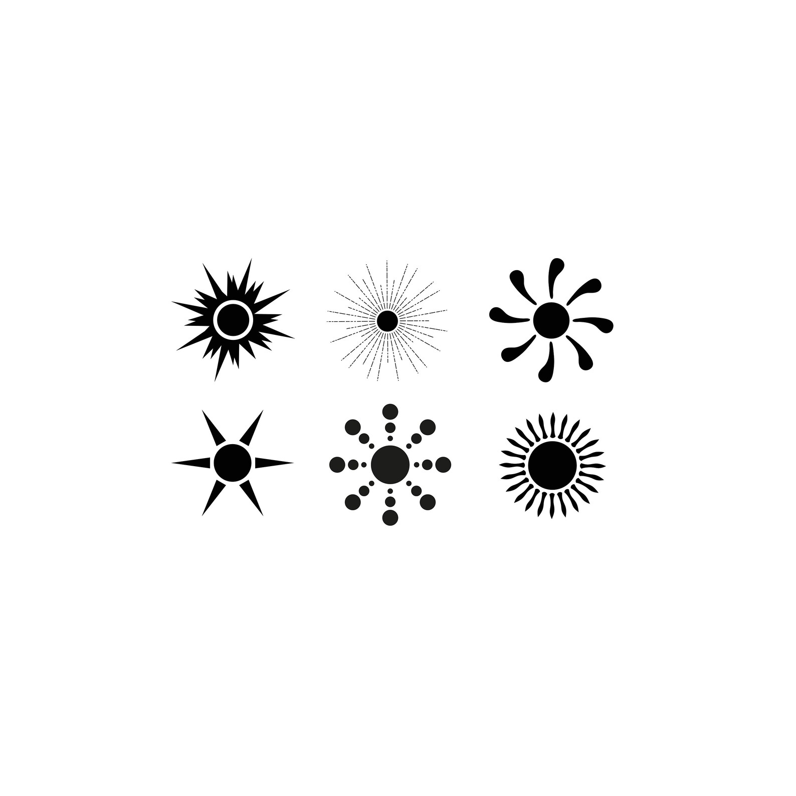 12 Sun Bundle SVG / Minimal Sun Svg/geometric Sun Svg/simple Etsy