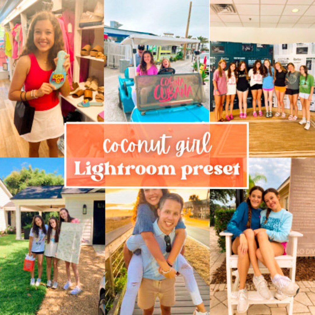 Coconut Girl Lightroom Preset, Summer Filter, Beach Preset, Travel