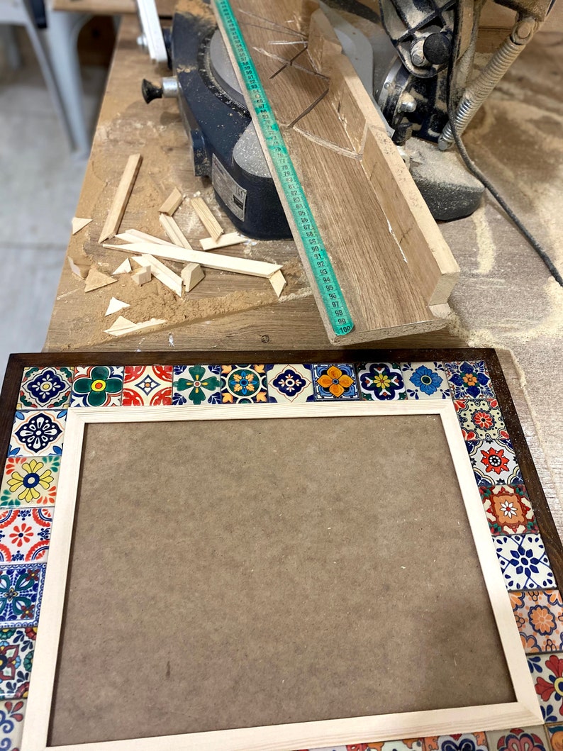 Mexican Tile Mirror, Bohemian Mirror, Mexican Tile, Mosaic Mirror, Mexican Talavera Tile, Talavera Mirror, Art Deco Wall Mirror, Wall Art image 8