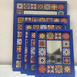 Tile Mirror, Decorative Wall Mirror, Tile Decorated Wooden Frame Mirror,  Tile Mirror, Unique Mirror, Bohemian Mirror, Mosaic Mirror, Gifts