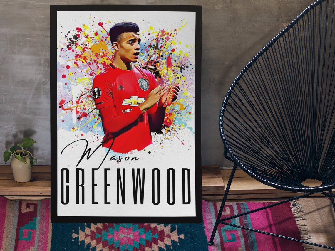 MASON GREENWOOD Watercolor Poster of Mason Greenwood // | Etsy