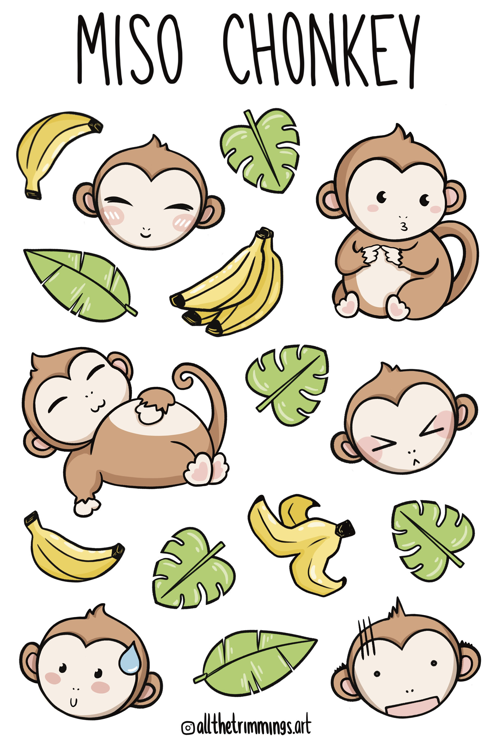 Miso Chonkey Sticker Sheet - Etsy Canada