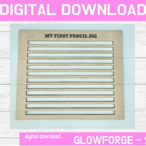 Meu primeiro gabarito de lápis, download digital, download instantâneo, gravação de 12 lápis, arquivo Glowforge, lápis gravados, SVG, lápis maior,