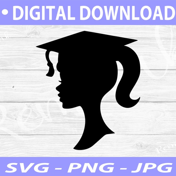 Graduation Silhouette, Graduation Profile, Doll Design, Girl Silhouette SVG, Silhouette SVG,