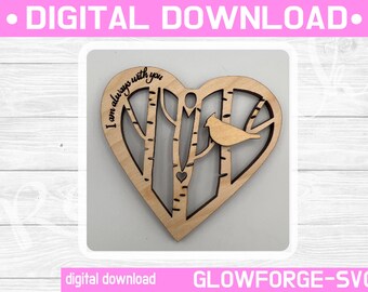 Cardinal Ornament SVG / Glowforge / I am alway with you Svg / Ornament Svg / Memorial SVG / Cardinal / Cardinal SVG /