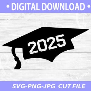 Czapka absolwenta 2025, Graduation SVG, Czapka z rokiem, Czapka absolwenta 2025, Graduation, Pobieranie cyfrowe, Czapka absolwenta 2025 wycięta