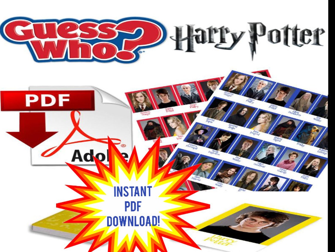 Guess Who Harry Potter Theme PDF DOWNLOAD | Etsy