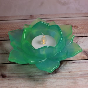Custom Order Glow In the Dark Resin Lotus Flower Candleholder