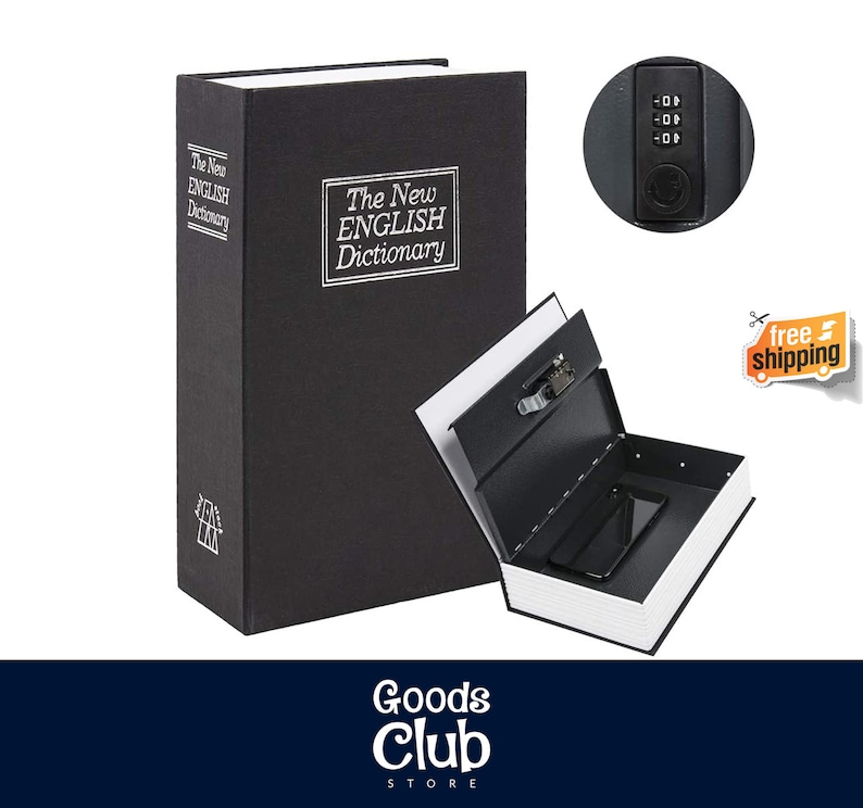 Large Diversion Book Safe With Combination Lock Safe Secret Etsy