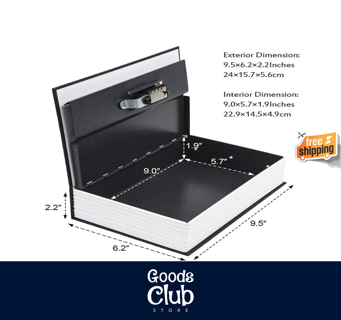 Large Diversion Book Safe With Combination Lock Safe Secret Etsy