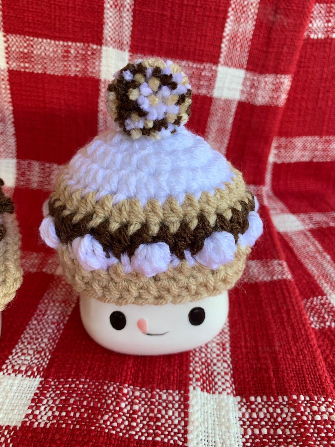 Crocheted S'mores Marshmallow Mug Hat Summer Campfire Etsy