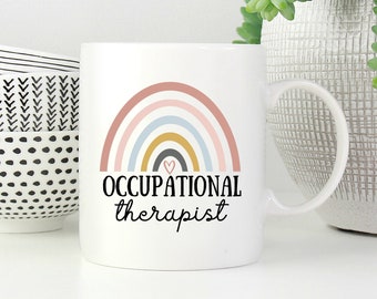 Occupational Therapist Mug, Rainbow OT Gift, Two Toned 11oz