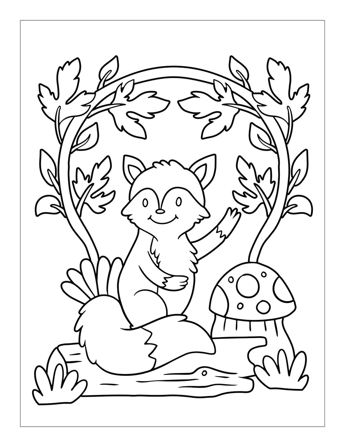 Cute Woodland animal colouring pages Cute Woodland animal | Etsy
