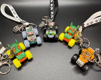 Custom Monster Jam Mini Keychain: Silicone Strap Bag Clip for Diecast Collectors. DM for unlisted characters and availability.