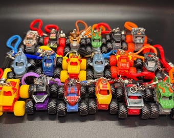 Custom Monster Jam Mini Keychain: Plastic Clasp Bag Clip, Diecast Car Collectible