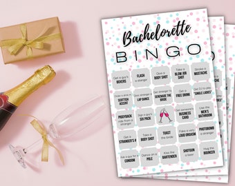 Bachelorette Bingo Game - Instant Download of 20 Unique, Printable 4x6 Bingo Cards