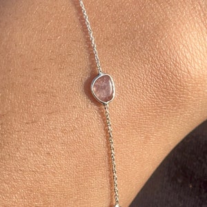 Multi Turmalin Armband, handgemachtes Armband, Silber 925 Armband, verstellbare Kette, Geschenk für sie, 20 cm Armband, Frau Schmuck Geschenk