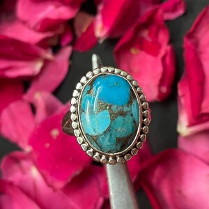 Turquoise Ring, 925 Silver Ring, Handmade Ring, Gemstone Ring, Turquoise Jewelry, Boho Ring, Silver Band, Designer Band, Gift For Her