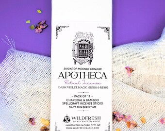 Apotheca Ritual Incense – Violet, Herbs, and Resin (Pack of 11)