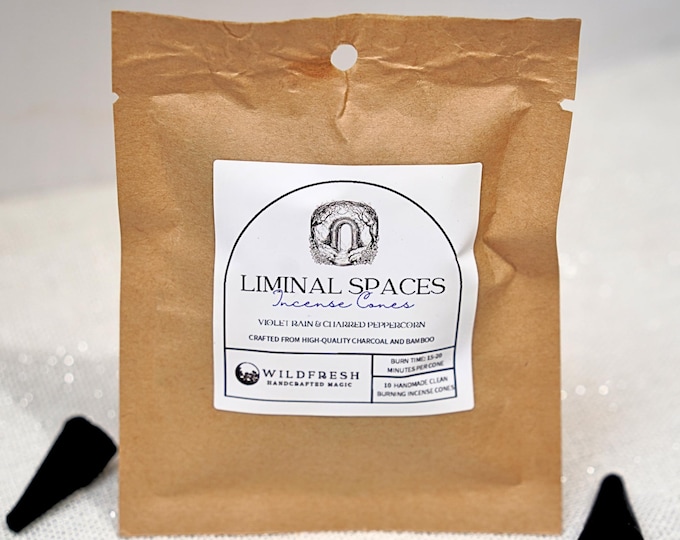 Liminal Spaces Incense Cones – Violet Rain & Charred Peppercorn • Ritual Incense for Spirit Work, Shadow Work, and Transformation (10 pack)