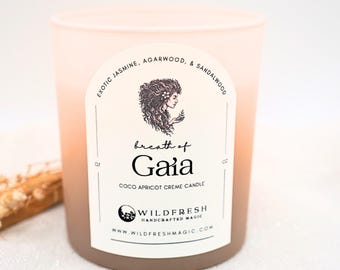 Breath of Gaia Ritual Candle – Goddess Candle for Divine Feminine Energy – Jasmine, Sandalwood & Agarwood – Spiritual Earth Magic Gift