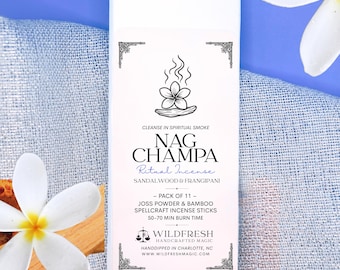 Nag Champa – Frangipani & Sandalwood  Ritual Incense | Spiritual Cleansing • Meditation • Sacred Smoke • Wildfresh Magic