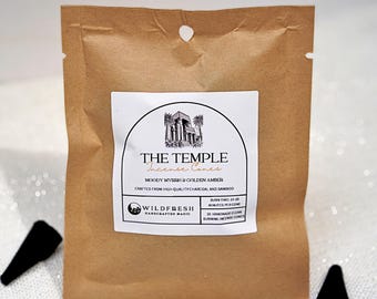 The Temple Incense Cones – Moody Myrrh & Golden Amber • Ritual Incense for Ancestors, Meditation, and Sacred Space (10 pack)