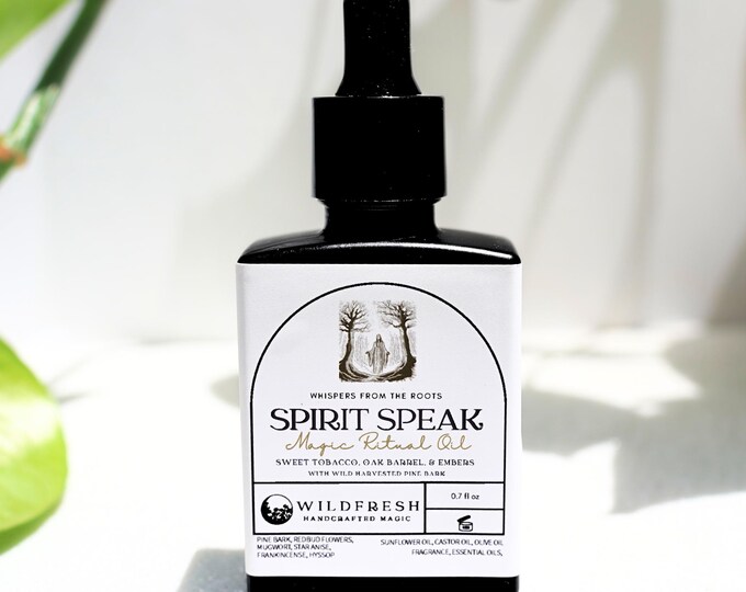 Spirit Speak Ancestor Ritual Oil • Sweet Tobacco & Embers • Pine Bark, Mugwort , Ancestor Magic • Witchcraft Hoodoo Oil