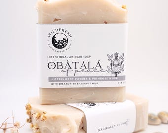 Obàtala of Peace Ritual Soap - Orris Root and Primrose Musk - Spiritual Cleanse Bar for Clarity & Calm