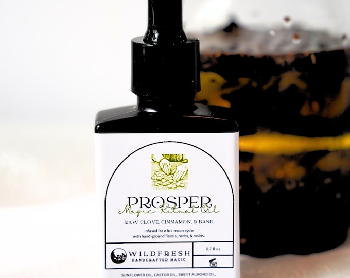 Prosper Magic Ritual Oil by Wildfresh – Abundance Oil for Money Spells, Success, Wealth Attraction, Business Blessings & Energy Work
