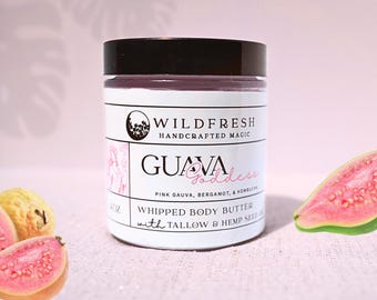 Guava Whipped Tallow Body Butter | Hemp Seed Oil Moisturizer | Nourishing Ritual Skincare
