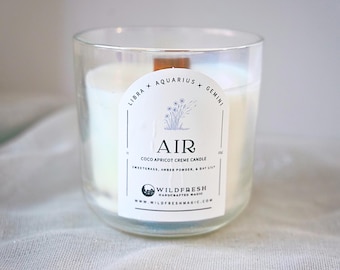 Air Candle with Sweetgrass, Day Lily and Amber Powder | Clarity and Focus Ritual | Gemini Libra Aquarius Gift