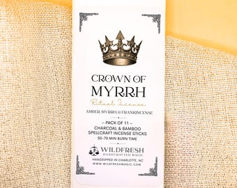 Crown of Myrrh - Ritual Incense - Amber, Myrrh & Frankincense- 11 pack