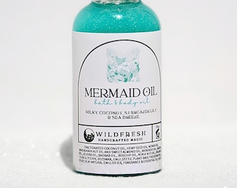 Mermaid Body & Ritual Oil – Beachy Ocean Bath Oil for Self-Love, Soft Skin, and Water Element Magic