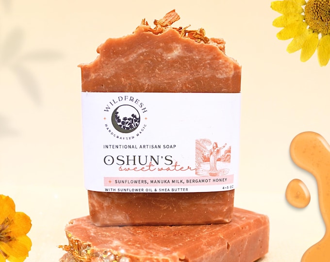 Oshun Ritual Soap – Honey & Sunflower Artisan Bar – Spiritual Cleansing, Goddess Bath, Hoodoo Soap