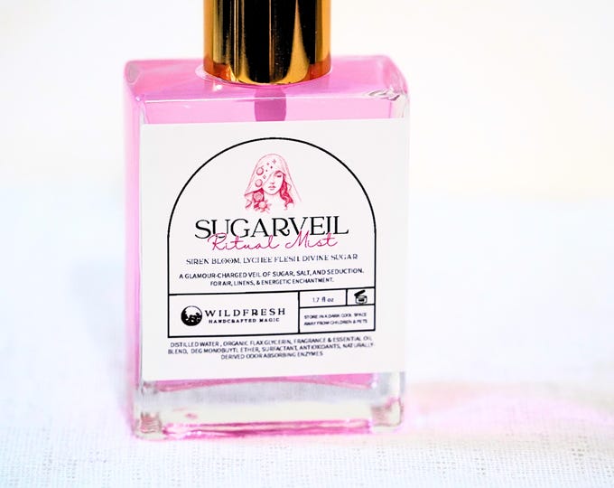 Sugarveil Ritual Mist – Glamour Room / Linen Spray with Lychee, Sea Musk, Divine Sugar – Energy Shift Mist for Aura Glow & Sweet Attraction