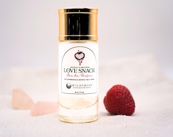 LOVE SNACK Eau de Parfum – Strawberry & Vanilla Ritual Perfume | Sweet Feminine Scent | Anointing Spray for Attraction/Aura Work