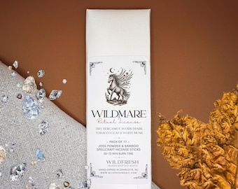 WILDMARE Ritual Incense Sticks, Bergamot, Tobacco Leaf & White Musk, Sensual Confidence and Date Night Incense, Pack of 11