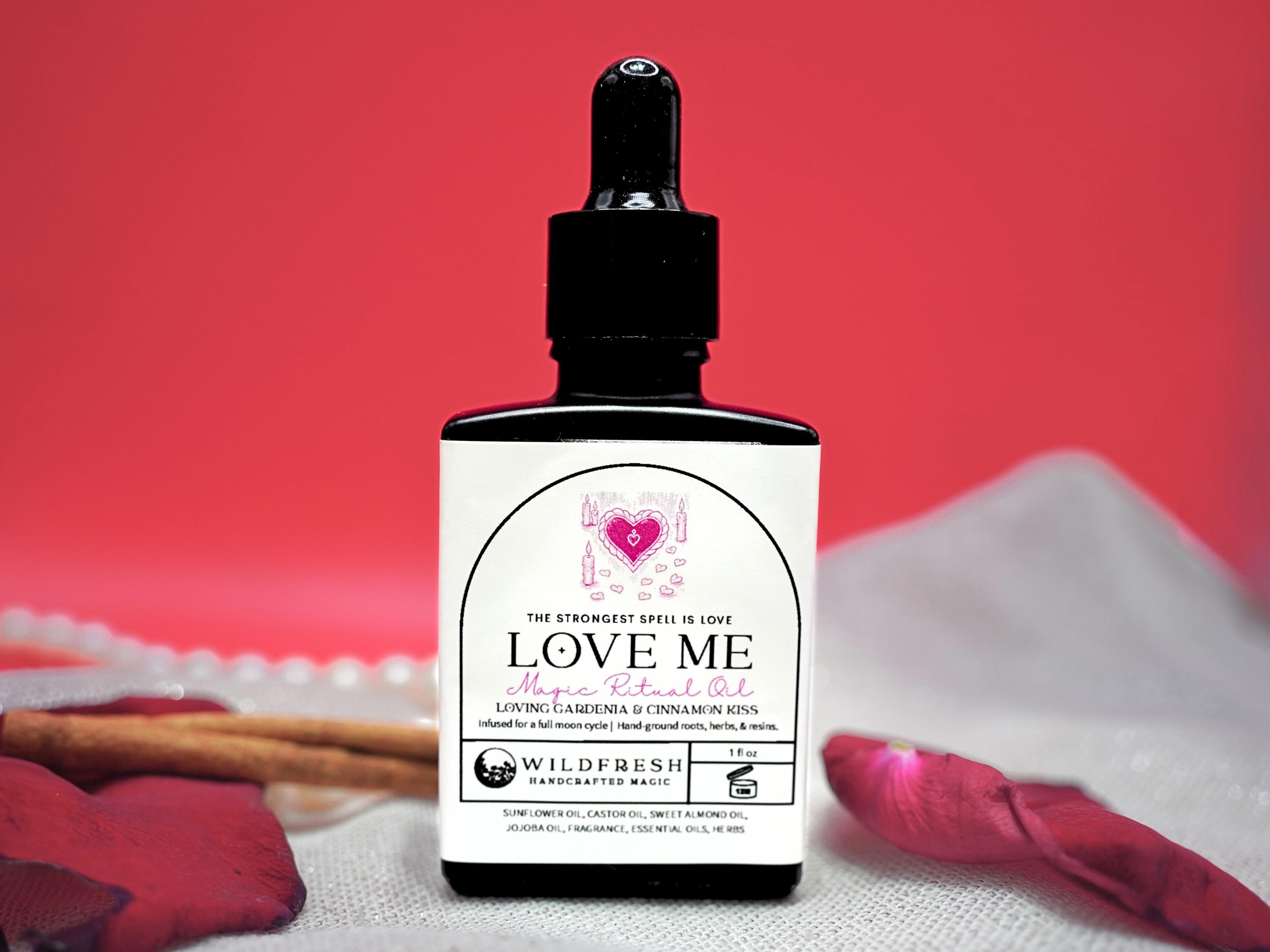 Love Me Magic Ritual Oil by Wildfresh – Soft Love Spell Oil for Romance, Emotional Healing, Self Love, Tender Attraction & Connection